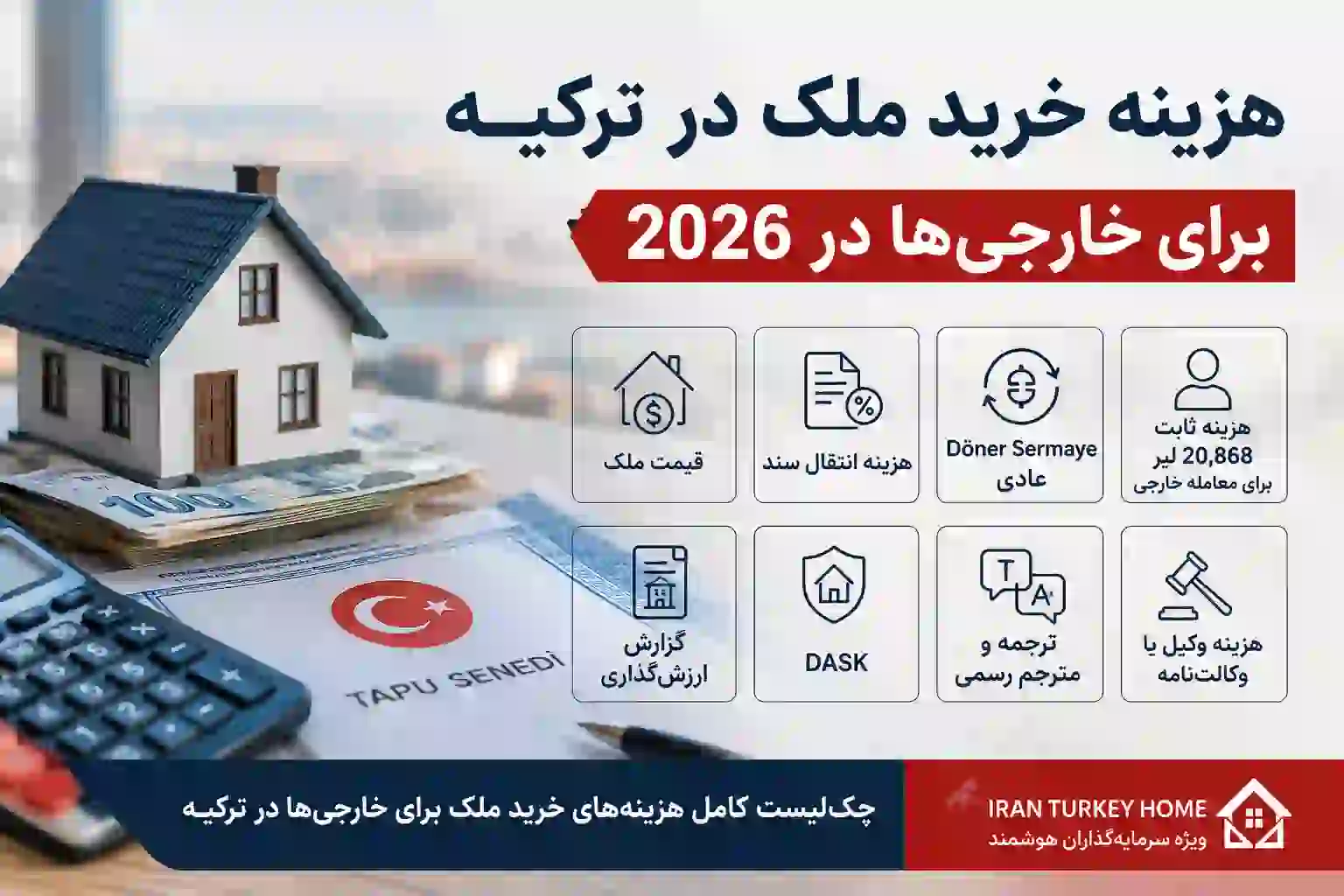 هزینه ثابت ۲۰٬۸۶۸ لیر معاملات ملکی خارجیها در ترکیه